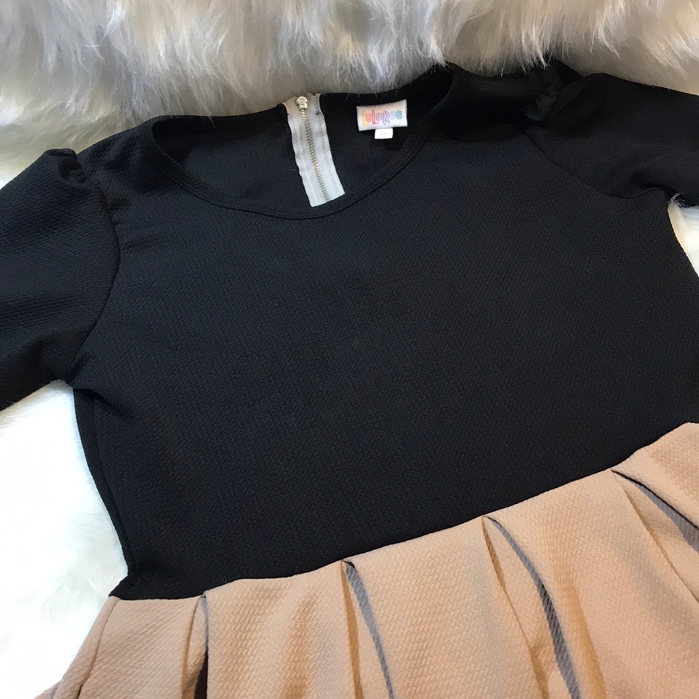 LuLaRoe Amelia 👗 Dress with Pockets Black & Taupe